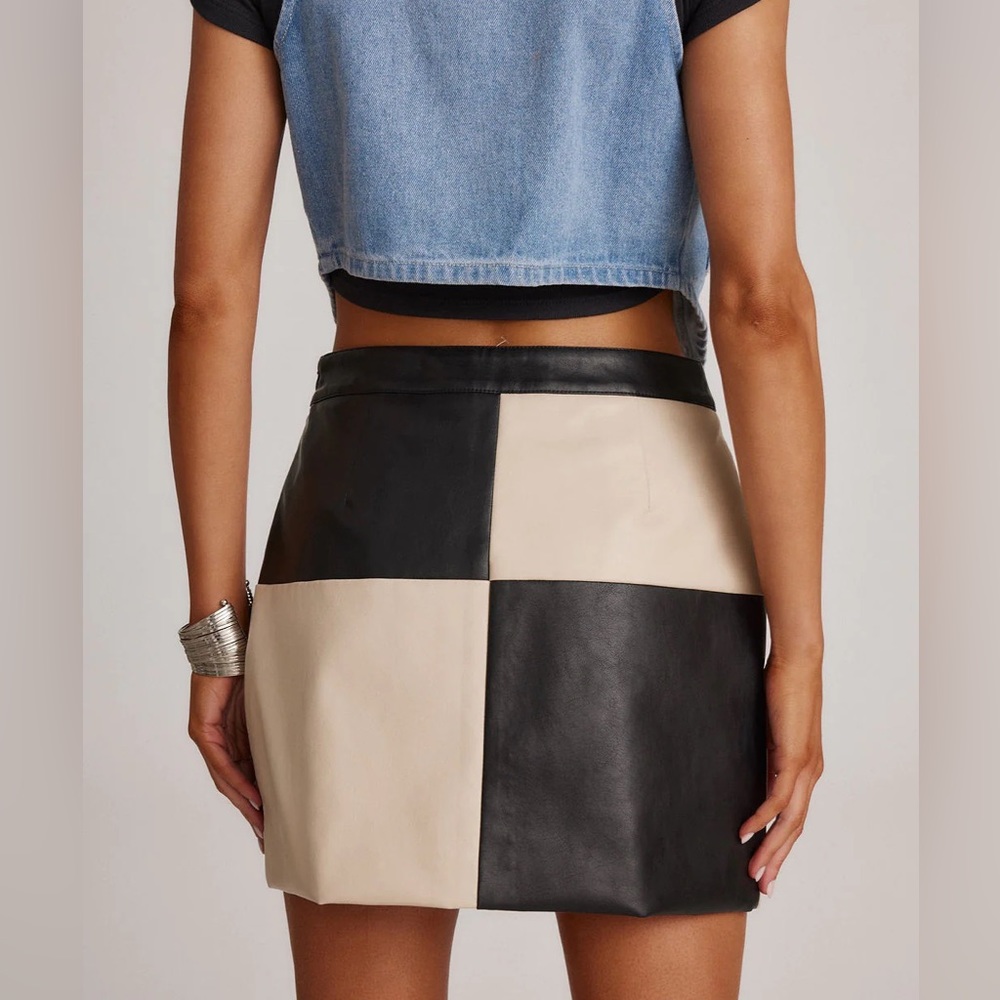12th Tribe Harley Black Color block Mini Skirt - Picture 6 of 6